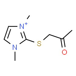ChemSpider 2D Image | 1,3-Dimethyl-2-[(2-oxopropyl)sulfanyl]-1H-imidazol-3-ium | C8H13N2OS