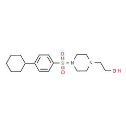 ChemSpider 2D Image | 2-{4-[(4-Cyclohexylphenyl)sulfonyl]-1-piperazinyl}ethanol | C18H28N2O3S