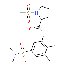 ChemSpider 2D Image | N-[5-(Dimethylsulfamoyl)-2,3-dimethylphenyl]-1-(methylsulfonyl)prolinamide | C16H25N3O5S2