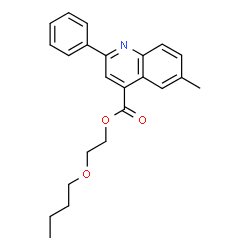ChemSpider 2D Image | 2-Butoxyethyl 6-methyl-2-phenyl-4-quinolinecarboxylate | C23H25NO3