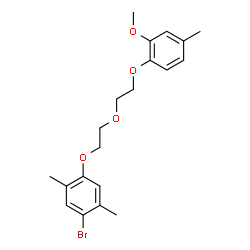 ChemSpider 2D Image | 1-Bromo-4-{2-[2-(2-methoxy-4-methylphenoxy)ethoxy]ethoxy}-2,5-dimethylbenzene | C20H25BrO4