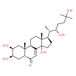 ChemSpider 2D Image | (2beta,3beta,5beta,14xi,22S)-2,3,14,22,25-Pentahydroxycholest-7-en-6-one | C27H44O6