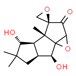 ChemSpider 2D Image | (3S,3aS,3bR,4R,6aS,7S)-4,7-Dihydroxy-3a,5,5-trimethylhexahydro-3aH-spiro[cyclopenta[4,5]pentaleno[1,6a-b]oxirene-3,2'-oxiran]-2(1aH)-one | C15H20O5