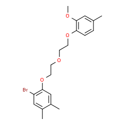 ChemSpider 2D Image | 1-Bromo-2-{2-[2-(2-methoxy-4-methylphenoxy)ethoxy]ethoxy}-4,5-dimethylbenzene | C20H25BrO4