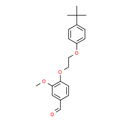 ChemSpider 2D Image | 3-Methoxy-4-{2-[4-(2-methyl-2-propanyl)phenoxy]ethoxy}benzaldehyde | C20H24O4