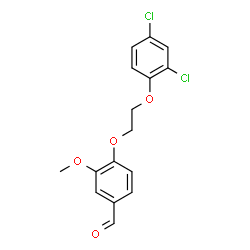 ChemSpider 2D Image | 4-[2-(2,4-Dichlorophenoxy)ethoxy]-3-methoxybenzaldehyde | C16H14Cl2O4