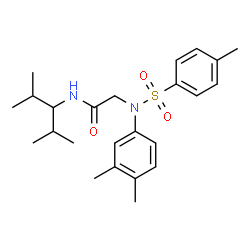 ChemSpider 2D Image | N-(2,4-Dimethyl-3-pentanyl)-N~2~-(3,4-dimethylphenyl)-N~2~-[(4-methylphenyl)sulfonyl]glycinamide | C24H34N2O3S