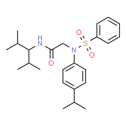 ChemSpider 2D Image | N-(2,4-Dimethyl-3-pentanyl)-N~2~-(4-isopropylphenyl)-N~2~-(phenylsulfonyl)glycinamide | C24H34N2O3S