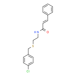 ChemSpider 2D Image | (2E)-N-{2-[(4-Chlorobenzyl)sulfanyl]ethyl}-3-phenylacrylamide | C18H18ClNOS