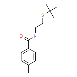 ChemSpider 2D Image | 4-Methyl-N-{2-[(2-methyl-2-propanyl)sulfanyl]ethyl}benzamide | C14H21NOS