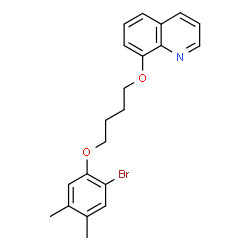 ChemSpider 2D Image | 8-[4-(2-Bromo-4,5-dimethylphenoxy)butoxy]quinoline | C21H22BrNO2