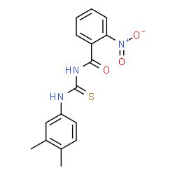 ChemSpider 2D Image | 1-(3,4-dimethylphenyl)-3-(2-nitrobenzoyl)thiourea | C16H15N3O3S
