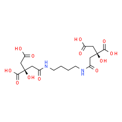 ChemSpider 2D Image | (2R,2'S)-2,2'-{1,4-Butanediylbis[imino(2-oxo-2,1-ethanediyl)]}bis(2-hydroxysuccinic acid) | C16H24N2O12