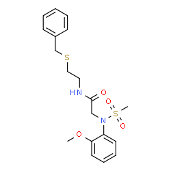 ChemSpider 2D Image | N-[2-(BENZYLSULFANYL)ETHYL]-2-[N-(2-METHOXYPHENYL)METHANESULFONAMIDO]ACETAMIDE | C19H24N2O4S2