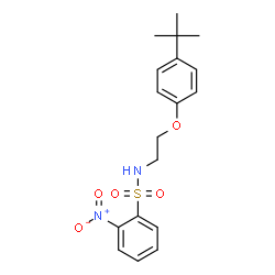 ChemSpider 2D Image | N-{2-[4-(2-Methyl-2-propanyl)phenoxy]ethyl}-2-nitrobenzenesulfonamide | C18H22N2O5S