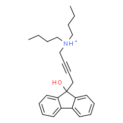 ChemSpider 2D Image | N,N-Dibutyl-4-(9-hydroxy-9H-fluoren-9-yl)-2-butyn-1-aminium | C25H32NO