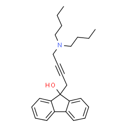 ChemSpider 2D Image | 9-(4-Dibutylamino-but-2-ynyl)-9H-fluoren-9-ol | C25H31NO