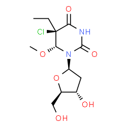 ChemSpider 2D Image | 5-Chloro-2'-deoxy-5-ethyl-6-methoxy-5,6-dihydrouridine | C12H19ClN2O6
