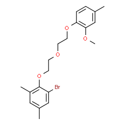 ChemSpider 2D Image | 1-Bromo-2-{2-[2-(2-methoxy-4-methylphenoxy)ethoxy]ethoxy}-3,5-dimethylbenzene | C20H25BrO4