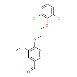 ChemSpider 2D Image | 4-[2-(2,6-Dichlorophenoxy)ethoxy]-3-methoxybenzaldehyde | C16H14Cl2O4