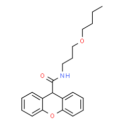ChemSpider 2D Image | N-(3-Butoxypropyl)-9H-xanthene-9-carboxamide | C21H25NO3