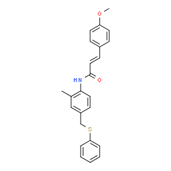 ChemSpider 2D Image | (2E)-3-(4-Methoxyphenyl)-N-{2-methyl-4-[(phenylsulfanyl)methyl]phenyl}acrylamide | C24H23NO2S