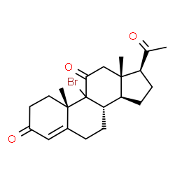 ChemSpider 2D Image | (9xi)-9-Bromopregn-4-ene-3,11,20-trione | C21H27BrO3