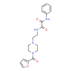 ChemSpider 2D Image | N-{2-[4-(2-Furoyl)-1-piperazinyl]ethyl}-N'-phenylethanediamide | C19H22N4O4