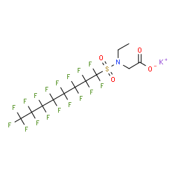 ChemSpider 2D Image | POTASSIUM N-PERFLUOROOCTYLSULFONYL-N-ETHYLGLYCINATE | C12H7F17KNO4S