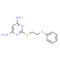 ChemSpider 2D Image | 2-[(2-Phenoxyethyl)sulfanyl]-4,6-pyrimidinediamine | C12H14N4OS