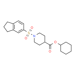 ChemSpider 2D Image | Cyclohexyl 1-(2,3-dihydro-1H-inden-5-ylsulfonyl)-4-piperidinecarboxylate | C21H29NO4S
