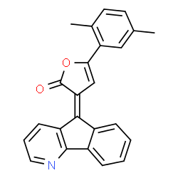 ChemSpider 2D Image | (3Z)-5-(2,5-Dimethylphenyl)-3-(5H-indeno[1,2-b]pyridin-5-ylidene)-2(3H)-furanone | C24H17NO2