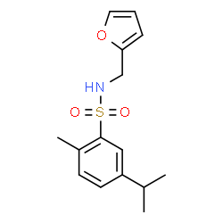 ChemSpider 2D Image | N-(2-Furylmethyl)-5-isopropyl-2-methylbenzenesulfonamide | C15H19NO3S