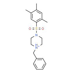 ChemSpider 2D Image | 1-Benzyl-4-[(2,4,5-trimethylphenyl)sulfonyl]piperazin-1-ium | C20H27N2O2S