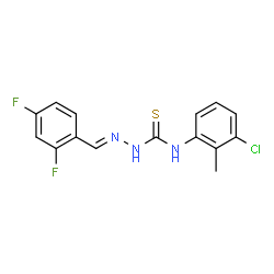 ChemSpider 2D Image | (2E)-N-(3-Chloro-2-methylphenyl)-2-(2,4-difluorobenzylidene)hydrazinecarbothioamide | C15H12ClF2N3S