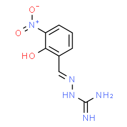 ChemSpider 2D Image | (2E)-2-(2-Hydroxy-3-nitrobenzylidene)hydrazinecarboximidamide | C8H9N5O3