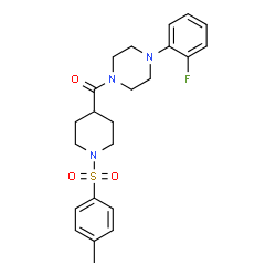 ChemSpider 2D Image | [4-(2-Fluorophenyl)-1-piperazinyl]{1-[(4-methylphenyl)sulfonyl]-4-piperidinyl}methanone | C23H28FN3O3S