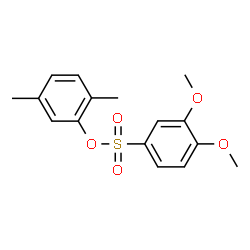 ChemSpider 2D Image | 2,5-Dimethylphenyl 3,4-dimethoxybenzenesulfonate | C16H18O5S