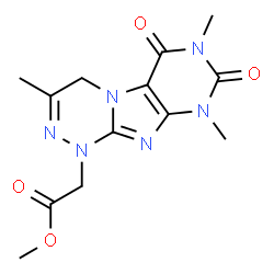 ChemSpider 2D Image | Methyl (3,7,9-trimethyl-6,8-dioxo-6,7,8,9-tetrahydro[1,2,4]triazino[3,4-f]purin-1(4H)-yl)acetate | C13H16N6O4