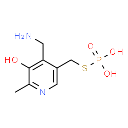ChemSpider 2D Image | S-{[4-(Aminomethyl)-5-hydroxy-6-methyl-3-pyridinyl]methyl} dihydrogen phosphorothioate | C8H13N2O4PS