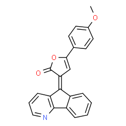 ChemSpider 2D Image | (3Z)-3-(5H-Indeno[1,2-b]pyridin-5-ylidene)-5-(4-methoxyphenyl)-2(3H)-furanone | C23H15NO3