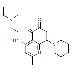 ChemSpider 2D Image | 4-{[2-(Diethylamino)ethyl]amino}-2-methyl-8-(1-piperidinyl)-5,6-quinolinedione | C21H30N4O2