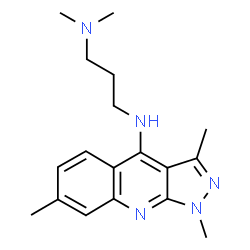 ChemSpider 2D Image | N,N-Dimethyl-N'-(1,3,7-trimethyl-1H-pyrazolo[3,4-b]quinolin-4-yl)-1,3-propanediamine | C18H25N5