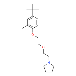 ChemSpider 2D Image | 1-(2-{2-[2-Methyl-4-(2-methyl-2-propanyl)phenoxy]ethoxy}ethyl)pyrrolidine | C19H31NO2