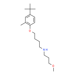 ChemSpider 2D Image | N-(3-Methoxypropyl)-4-[2-methyl-4-(2-methyl-2-propanyl)phenoxy]-1-butanamine | C19H33NO2