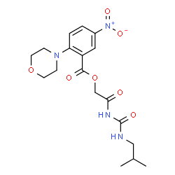 ChemSpider 2D Image | 2-[(Isobutylcarbamoyl)amino]-2-oxoethyl 2-(4-morpholinyl)-5-nitrobenzoate | C18H24N4O7