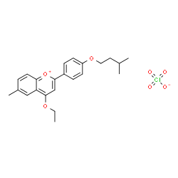 ChemSpider 2D Image | 4-Ethoxy-6-methyl-2-[4-(3-methylbutoxy)phenyl]chromenium perchlorate | C23H27ClO7