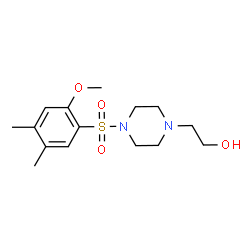 ChemSpider 2D Image | 2-{4-[(2-Methoxy-4,5-dimethylphenyl)sulfonyl]-1-piperazinyl}ethanol | C15H24N2O4S