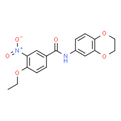 ChemSpider 2D Image | N-(2,3-Dihydro-1,4-benzodioxin-6-yl)-4-ethoxy-3-nitrobenzamide | C17H16N2O6