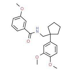 ChemSpider 2D Image | N-{[1-(3,4-Dimethoxyphenyl)cyclopentyl]methyl}-3-methoxybenzamide | C22H27NO4
